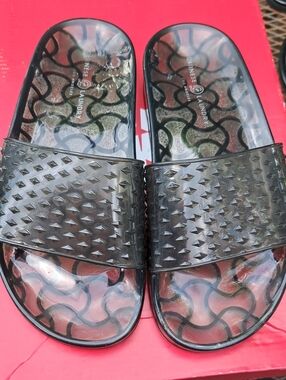 Black Clear Jelly Slide Sandals Flip Flops